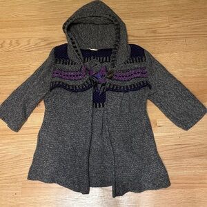 Free People Gray and Purple Womens short sleeved sweater